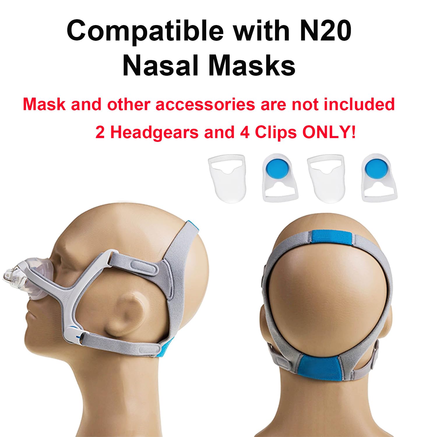 Clips de cierre para cabezal CPAP, ajuste seguro.