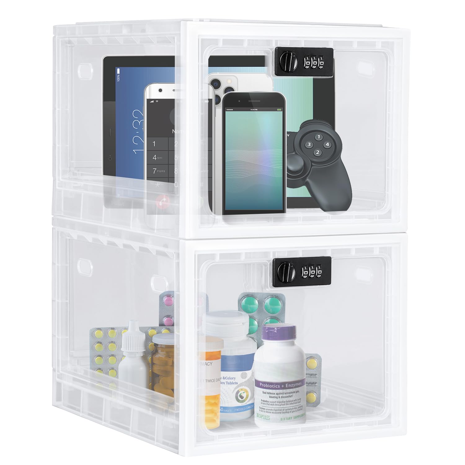 Lalifebuss: caja bloqueadora de medicina, gran capacidad para almacenar fármacos con seguridad.