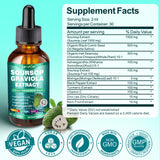 LAMFQA Soursop Bitters: hoja de soursop destacada para resaltar su origen natural.