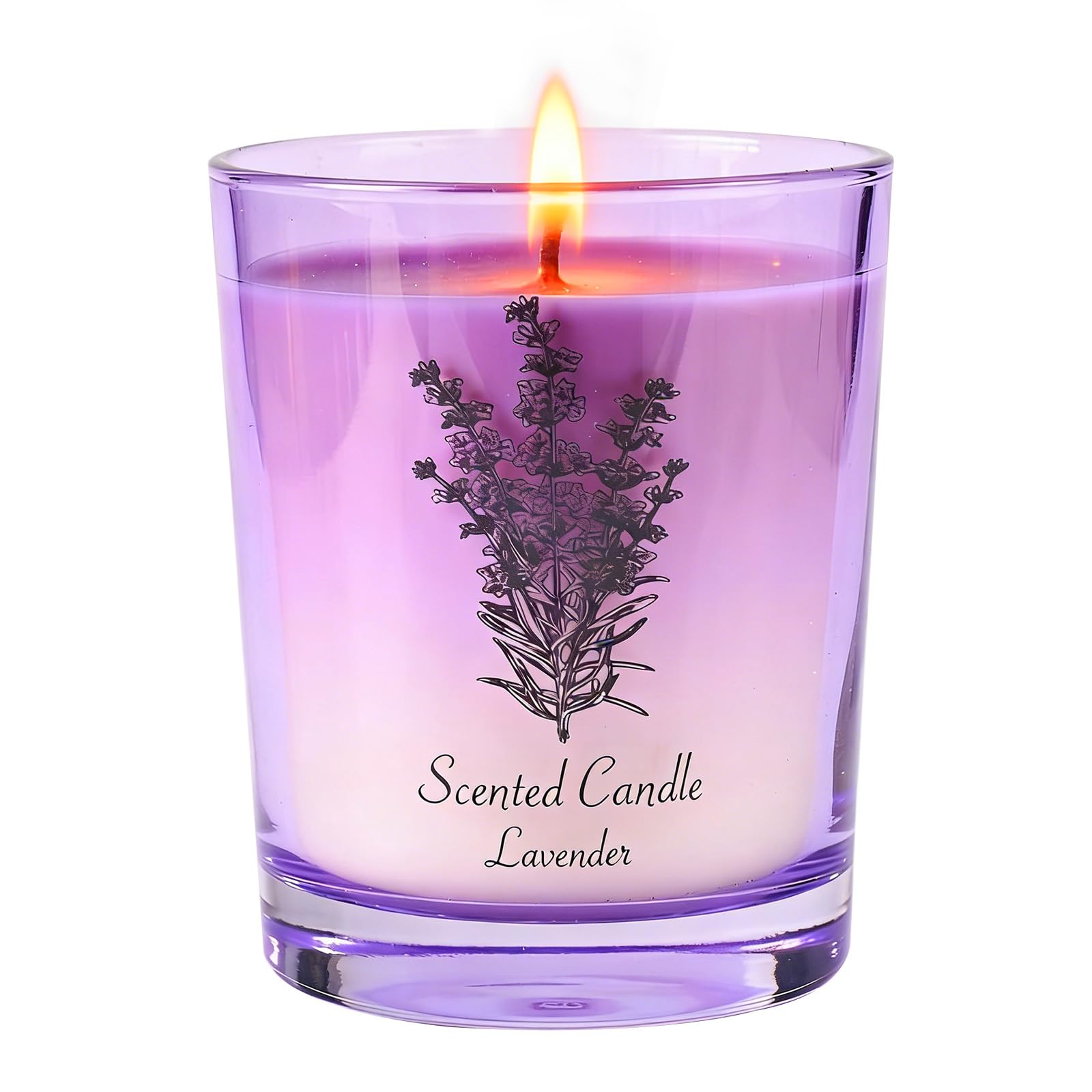 Vela Lamway de lavanda en frasco con tapa de madera para regalo.