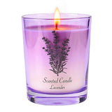 Vela Lamway de lavanda en frasco con tapa de madera para regalo.