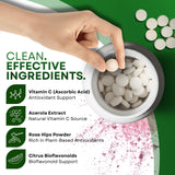 Landau Vitamina C con acerola, ingrediente natural que añade sabor agradable.