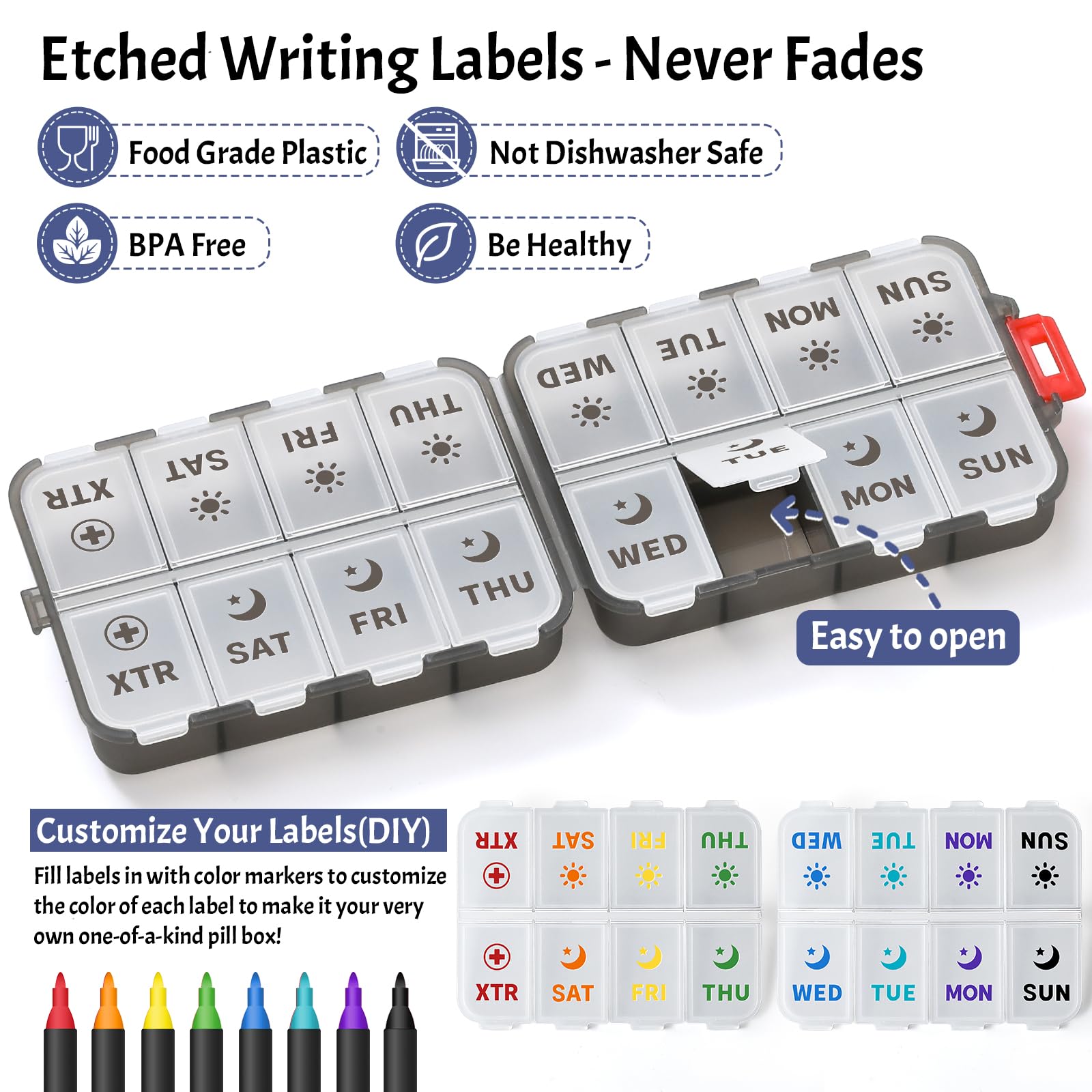 Landneoo-dos-compartimentos-extra: perfecto para medicinas no diarias.