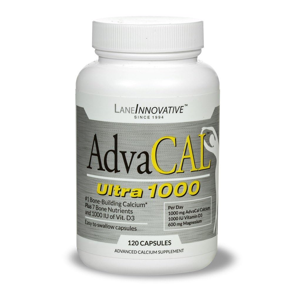 Lane Labs AdvaCAL Ultra 1000, vertido de botella, apoyo diario a la salud ósea