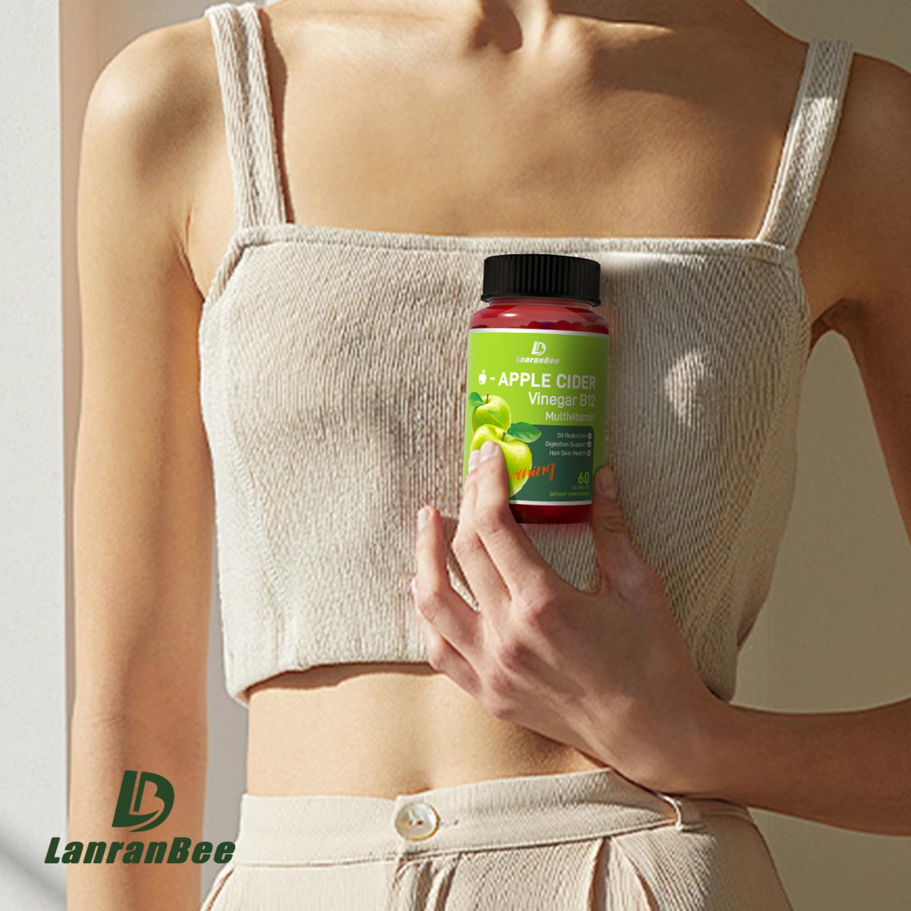 Etiqueta clara con ingredientes vegetales y beneficios digestivos.