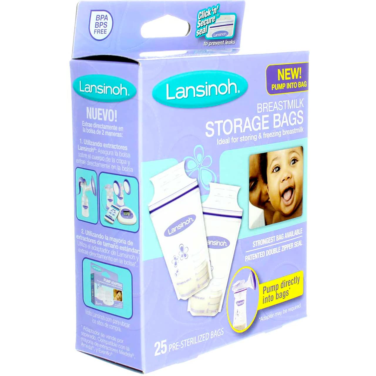 Bolsas transparentes Lansinoh para ver la cantidad almacenada.