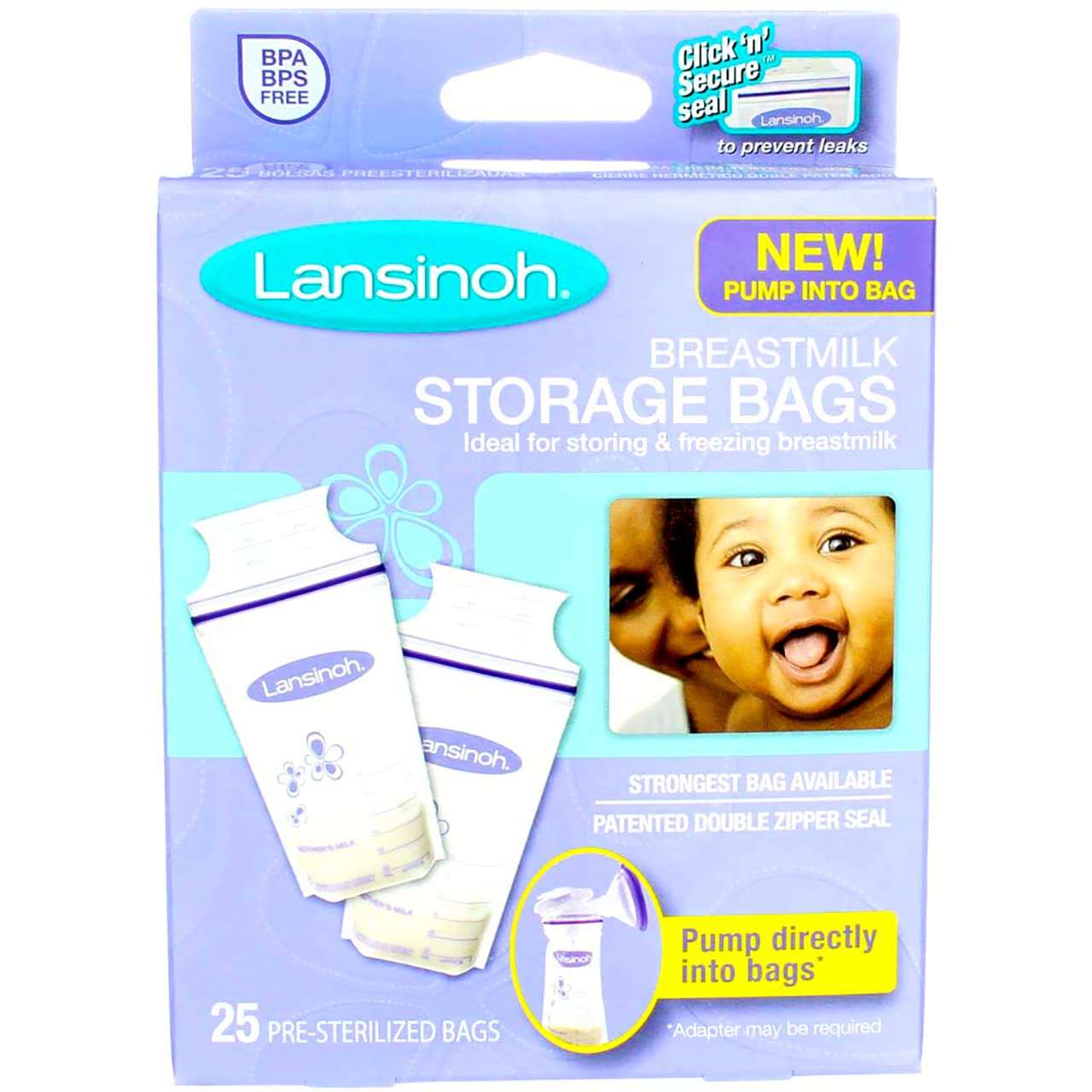 Cierre hermético de bolsas Lansinoh para conservar leche materna.
