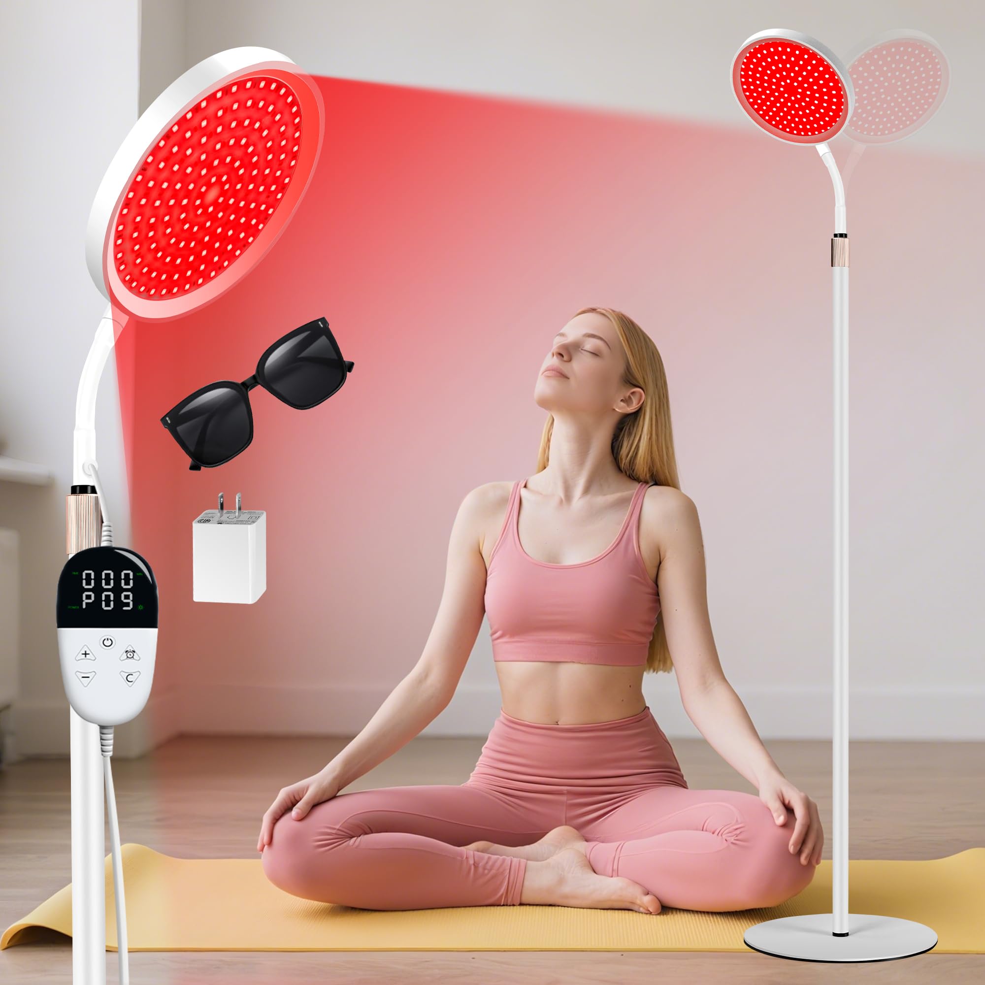LanSuper lampara luz roja para cara; brillo natural y cuidado diario en casa