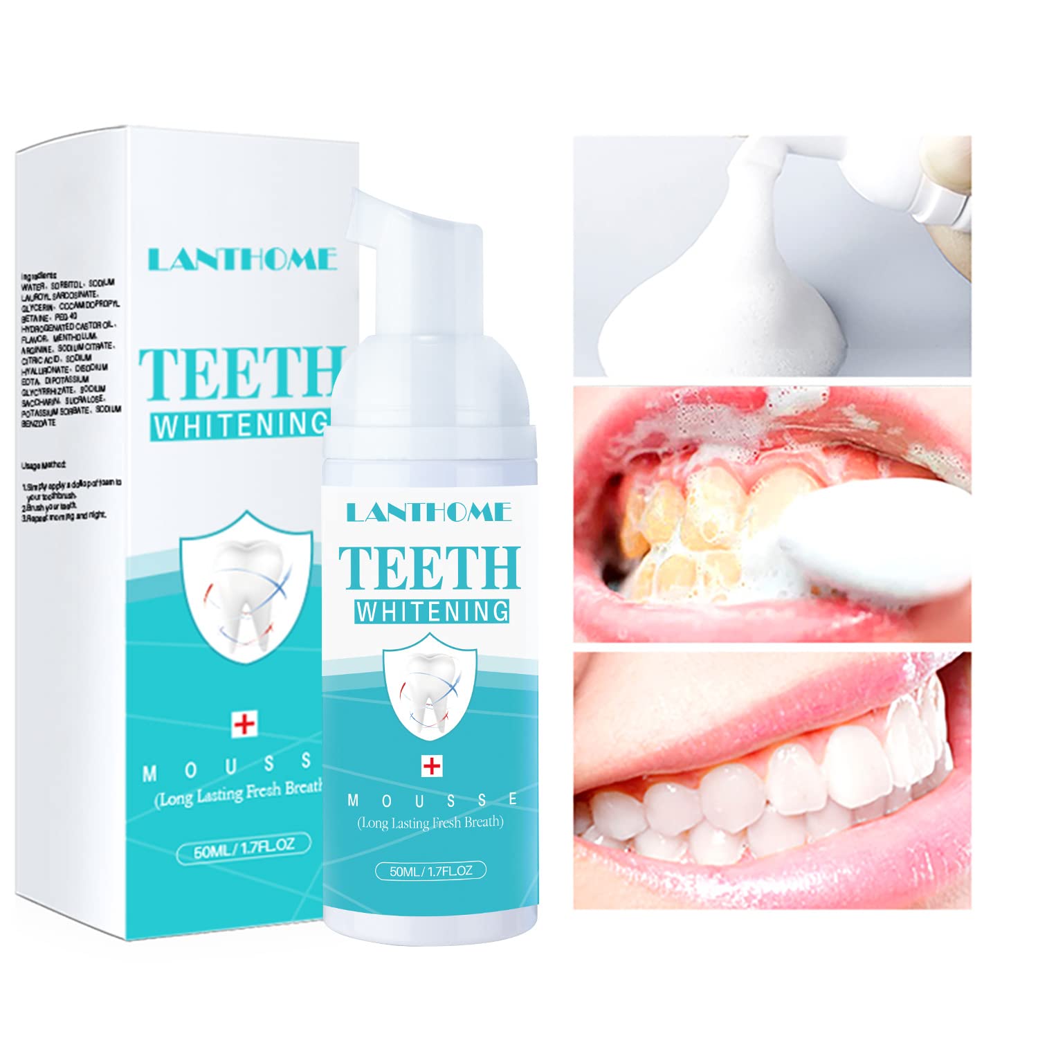 Lanthome conjunto de 3 espumas dentales para uso familiar