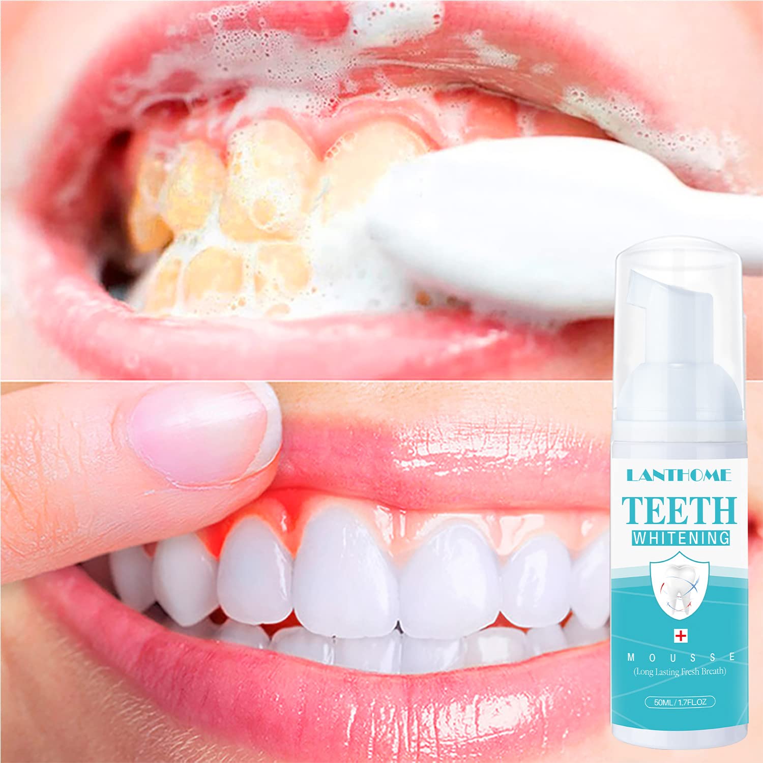 Lanthome efecto blanqueador suave, espuma dental suave