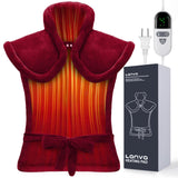 Almohadilla LANVA térmica roja para espalda y cuello, uso cómodo y flexible