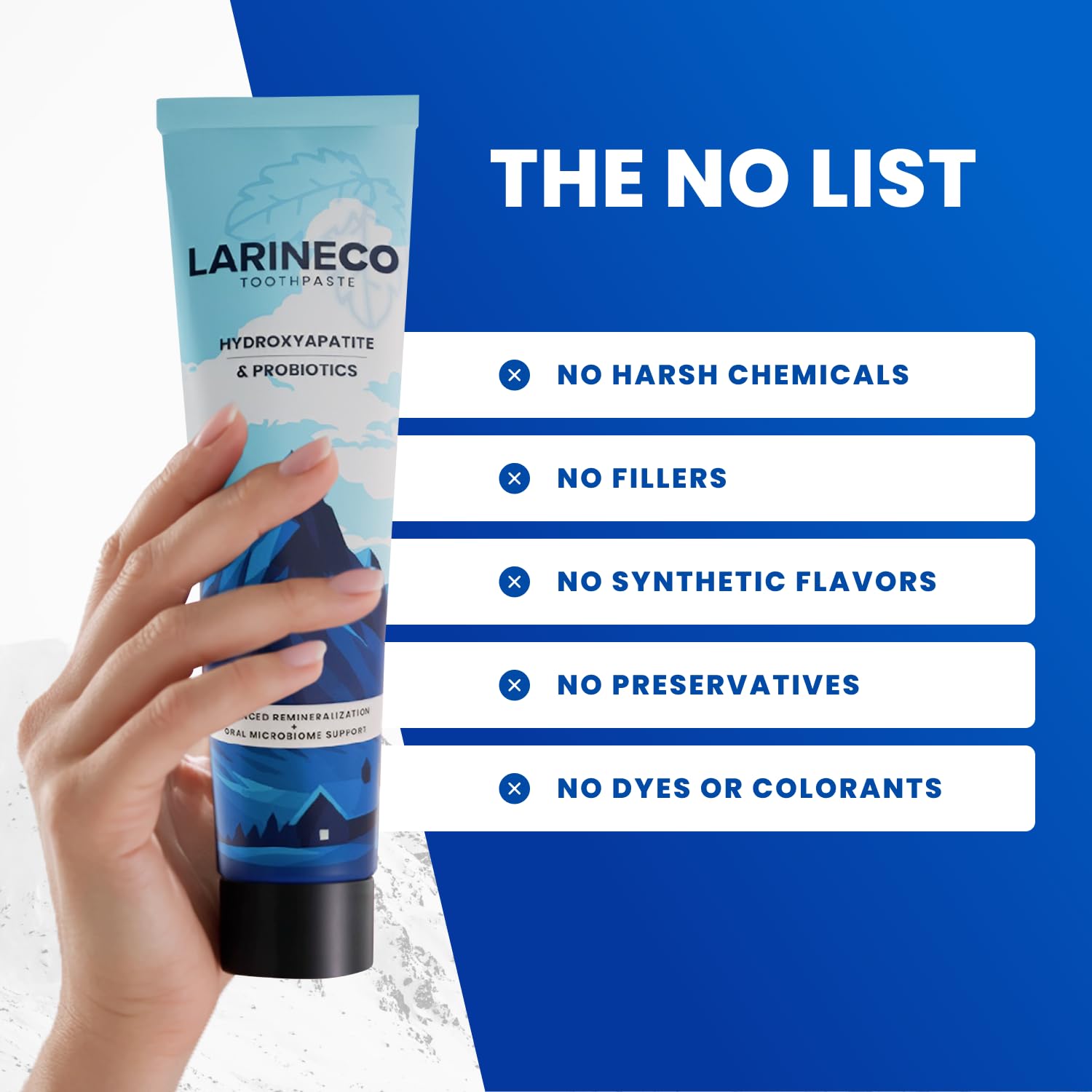 Larineco: cuidado suave para dientes sensibles durante el cepillado.