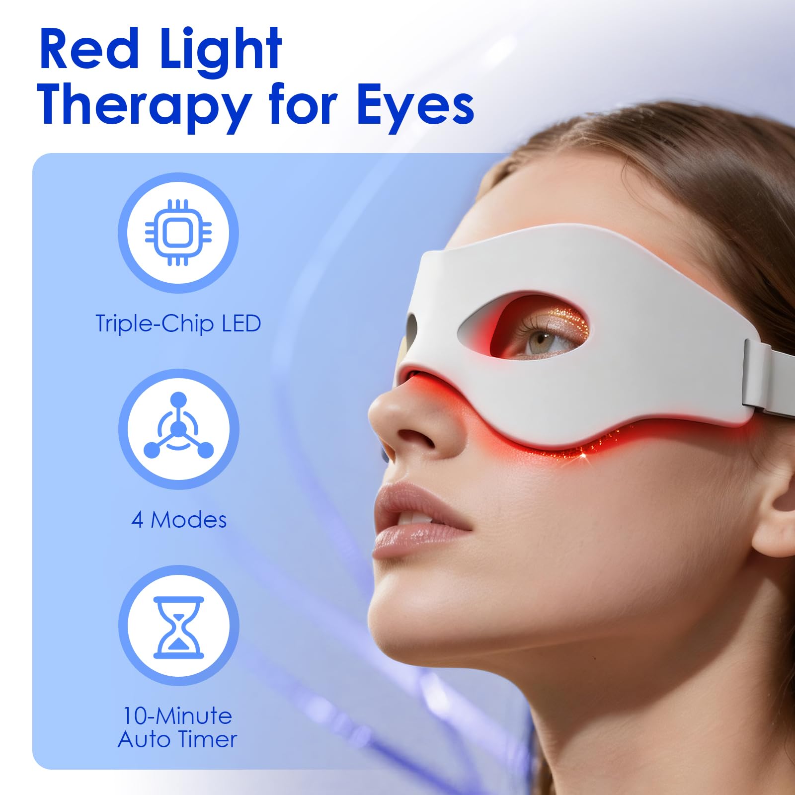 LaseLocks diseño ergonómico para ajuste cómodo alrededor de los ojos.