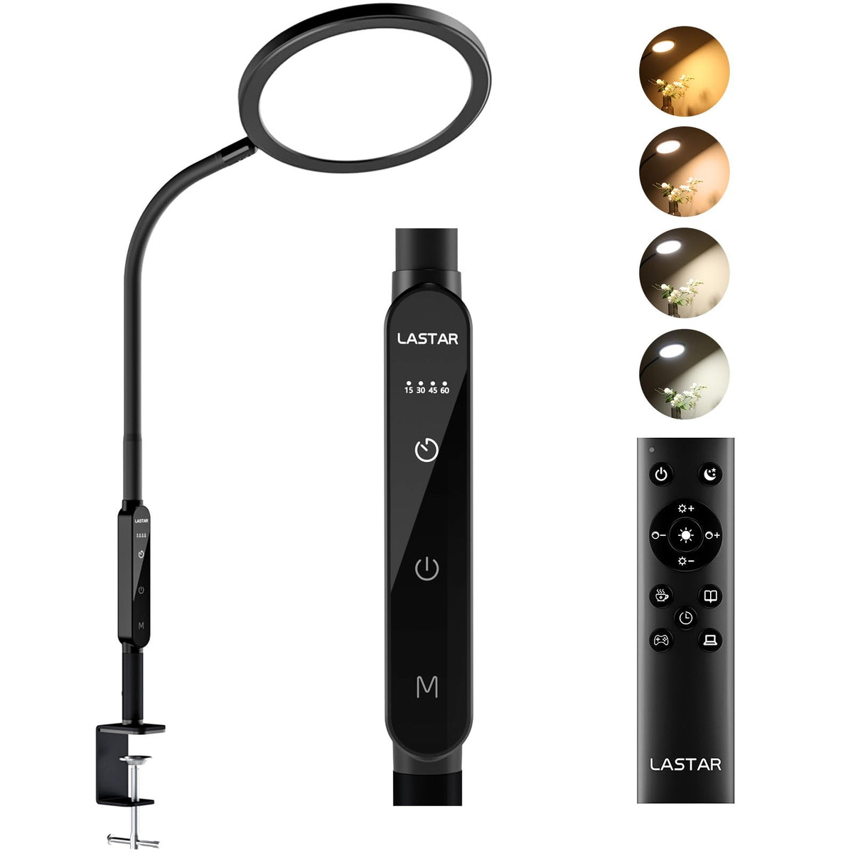 LASTAR lámpara solar 10000 Lux con control remoto y táctil, ideal para uso cómodo desde el sofá.