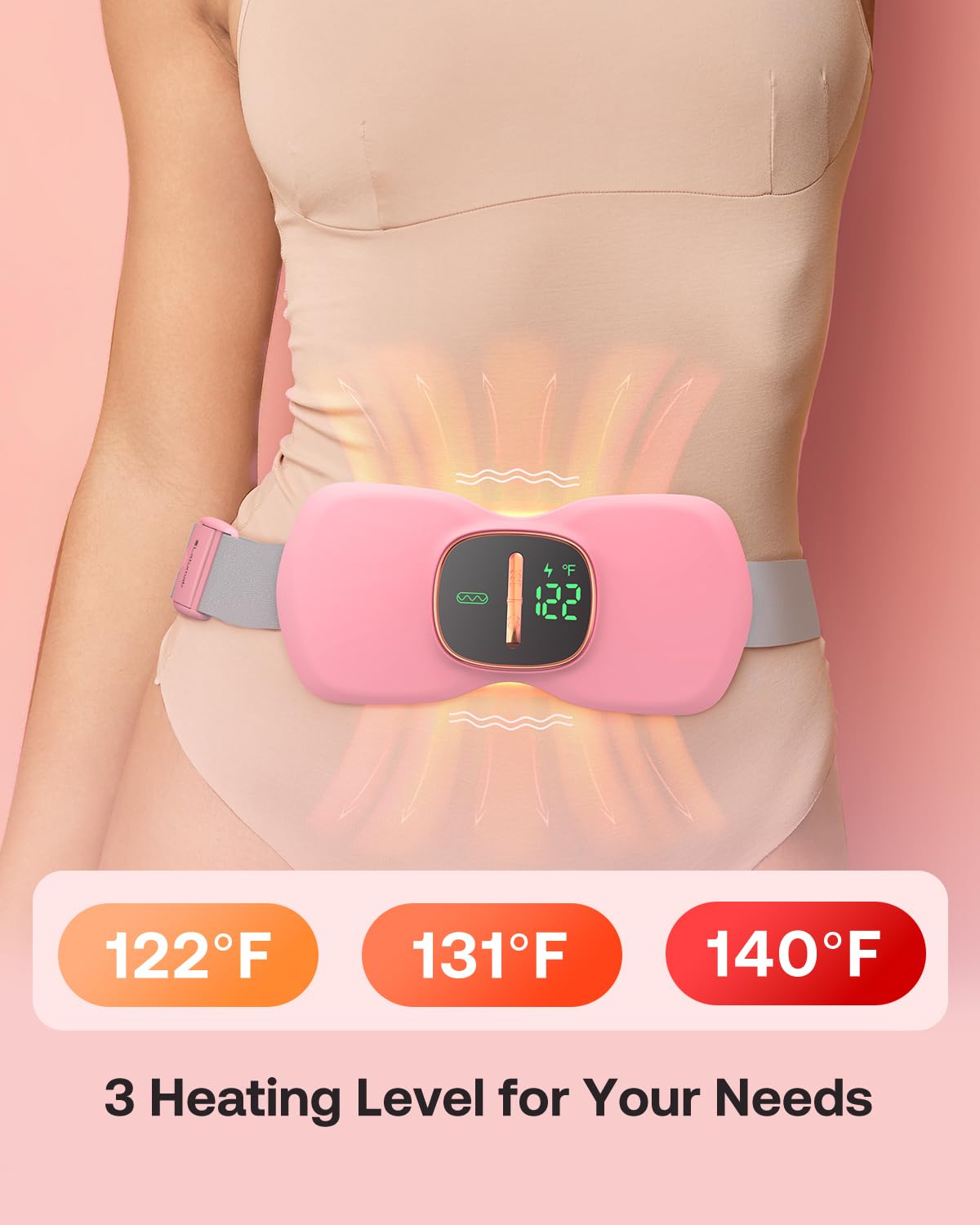 Latumab ofrece calor rápido y modos ajustables para el confort menstrual.