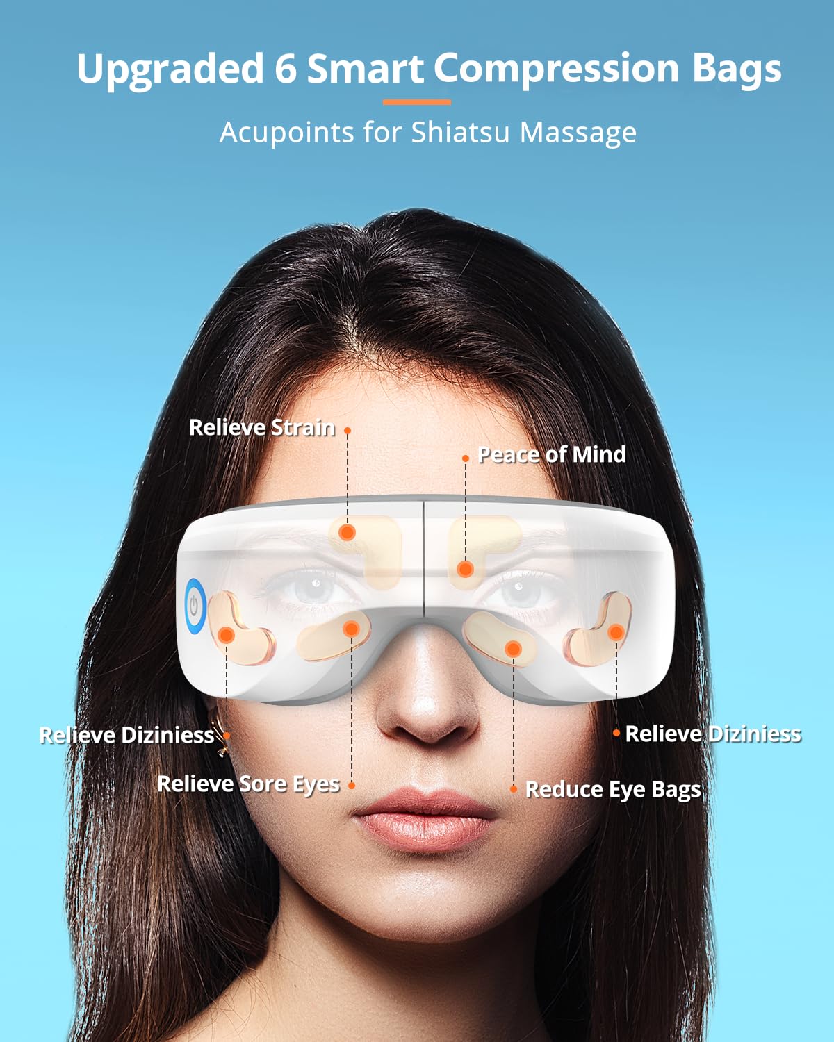 Latumab masaje ocular con conectividad inalámbrica para música