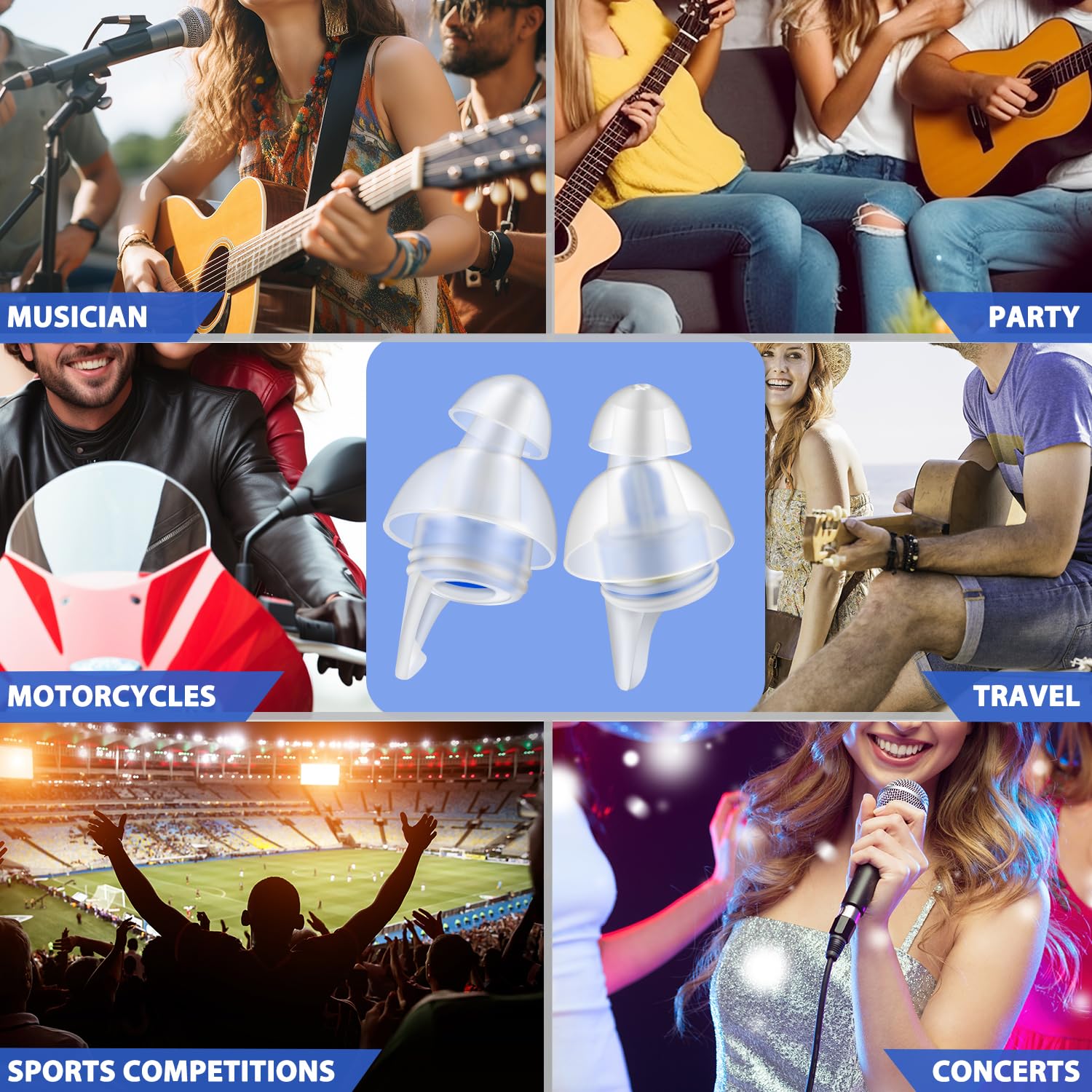 Listos para usar en conciertos, entrenamientos y eventos ruidosos.
