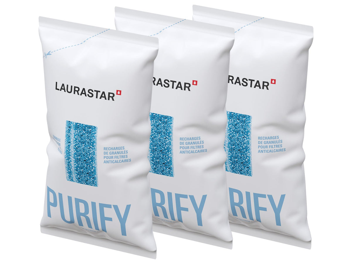 Laurastar granulos anti-escala recambio de relleno para prolongar la vida de la plancha.