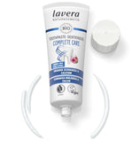 Pasta dental Lavera echinacea, ingredientes naturales para cuidado bucal suave.
