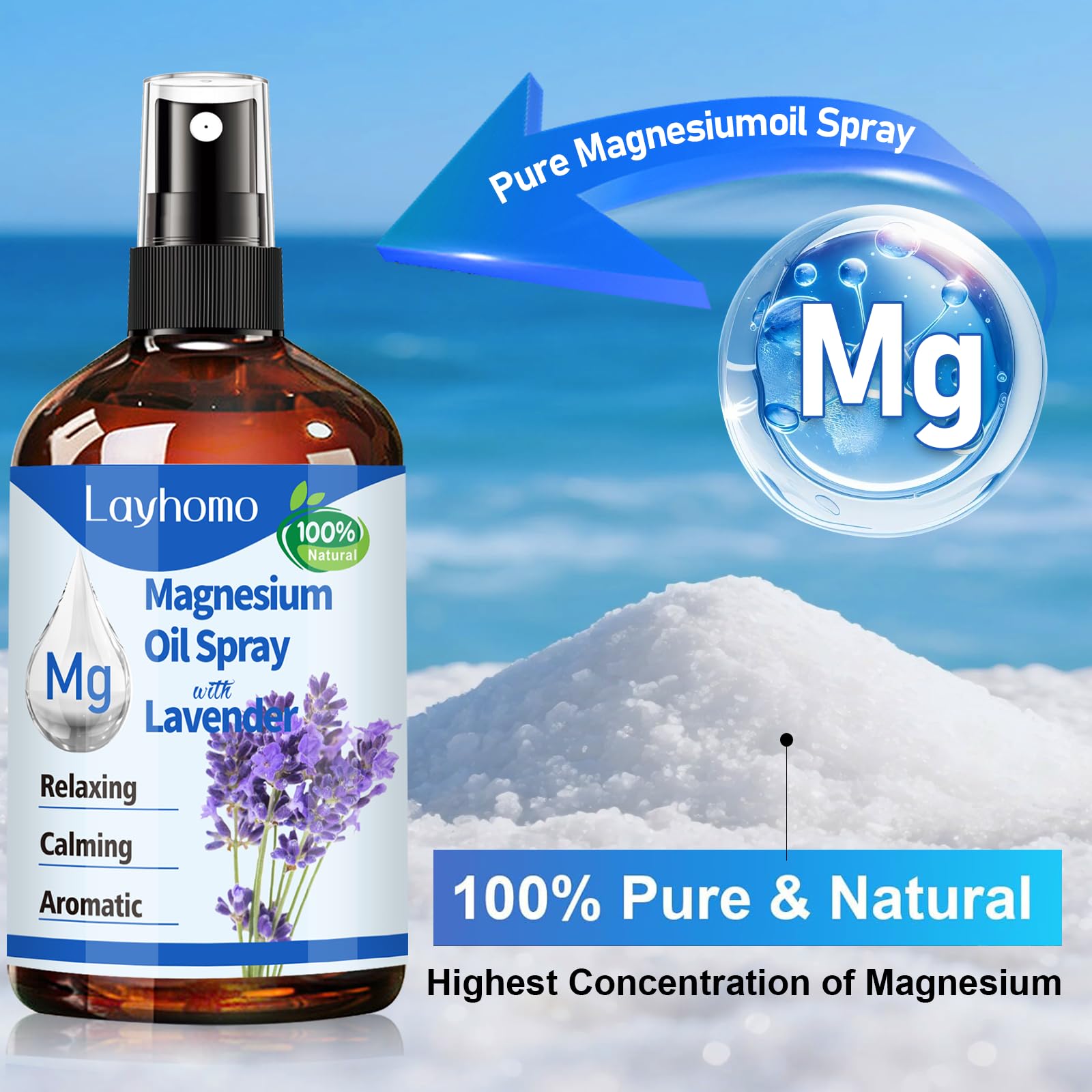 Layhomo Aceite de Magnesio: aplicación en piernas para relajación