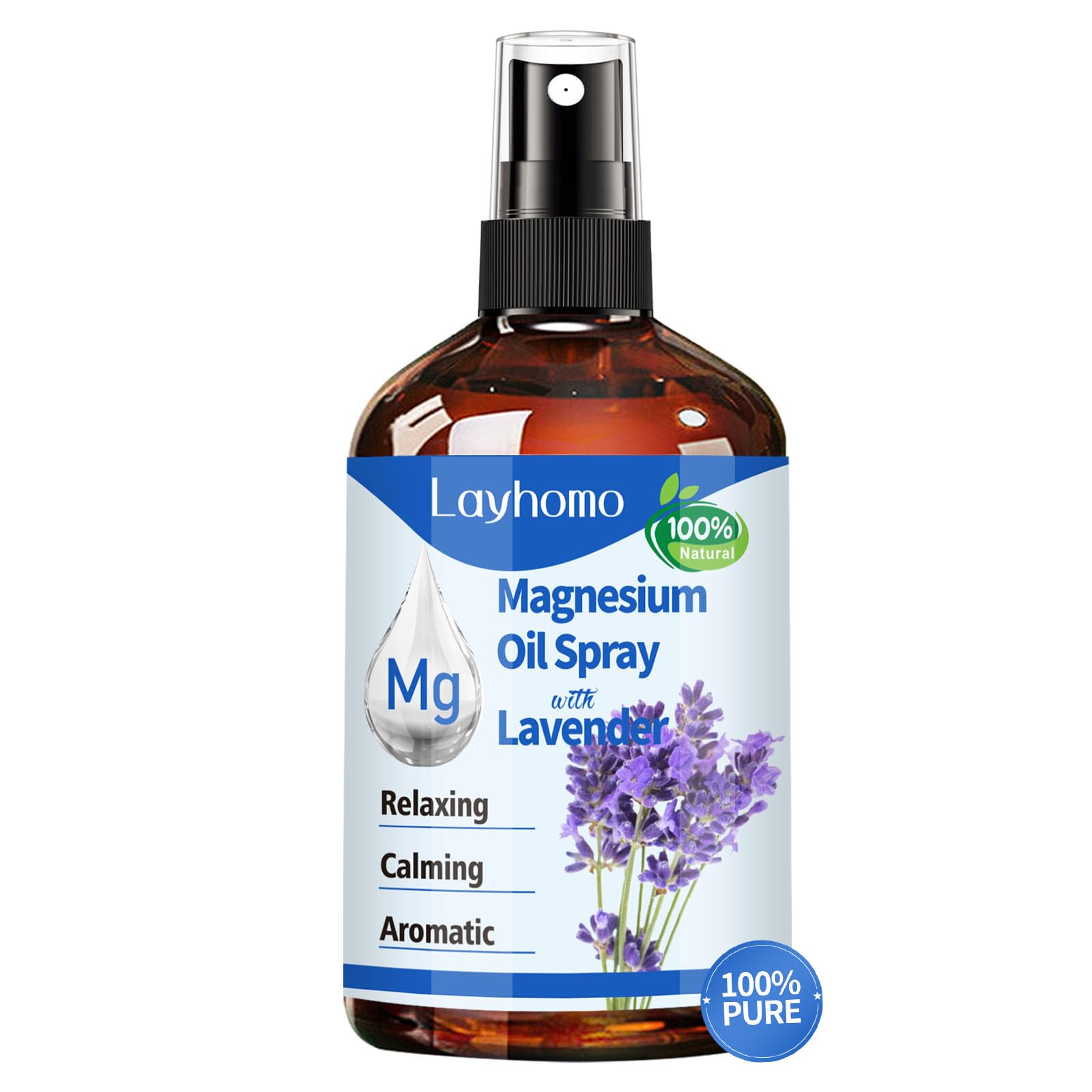 Layhomo Aceite de Magnesio para Pies: botella visible y uso diario