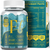 Lazpowfi Biotin Gummies: vista de gominolas, promesa de cabello y uñas más fuertes.