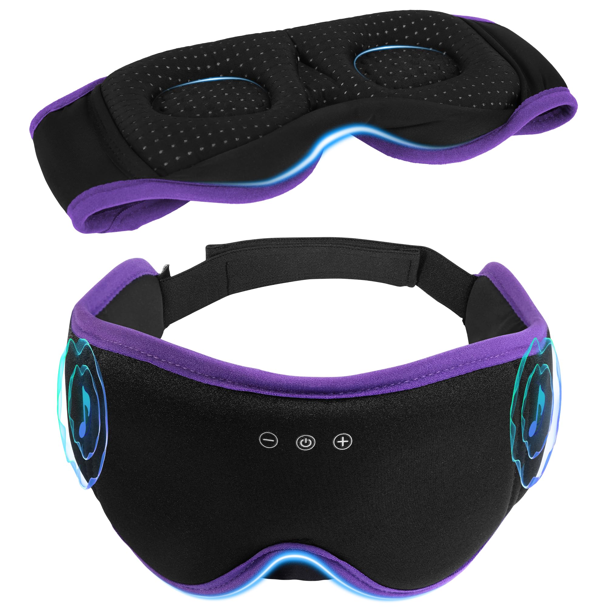 LC-dolida antifaz con auriculares integrados, cómodo para dormir durante viajes.