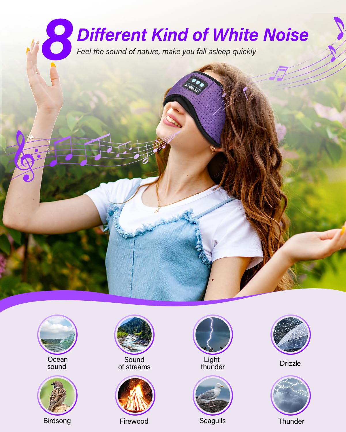 LC-dolida auriculares para dormir: batería de larga duración para noches completas.