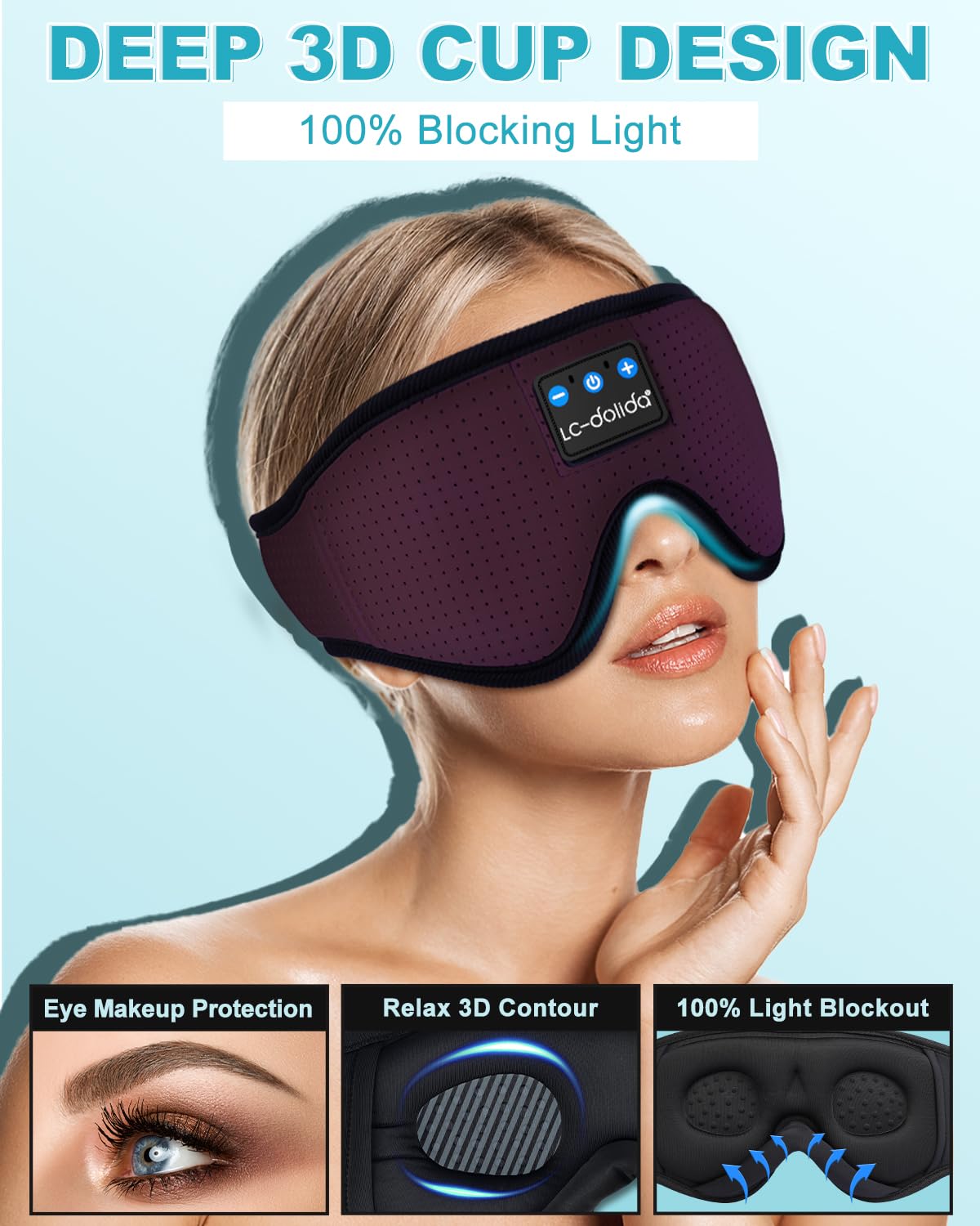 LC-dolida auriculares para dormir, uso lateral, ideal para durmientes de lado.