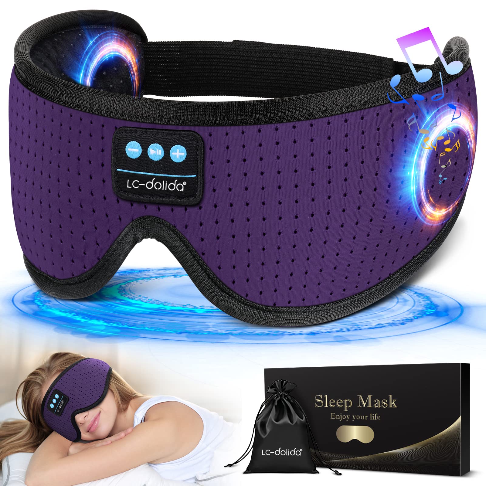 LC-dolida auriculares para dormir: diseño 3D cómodo evita presión.