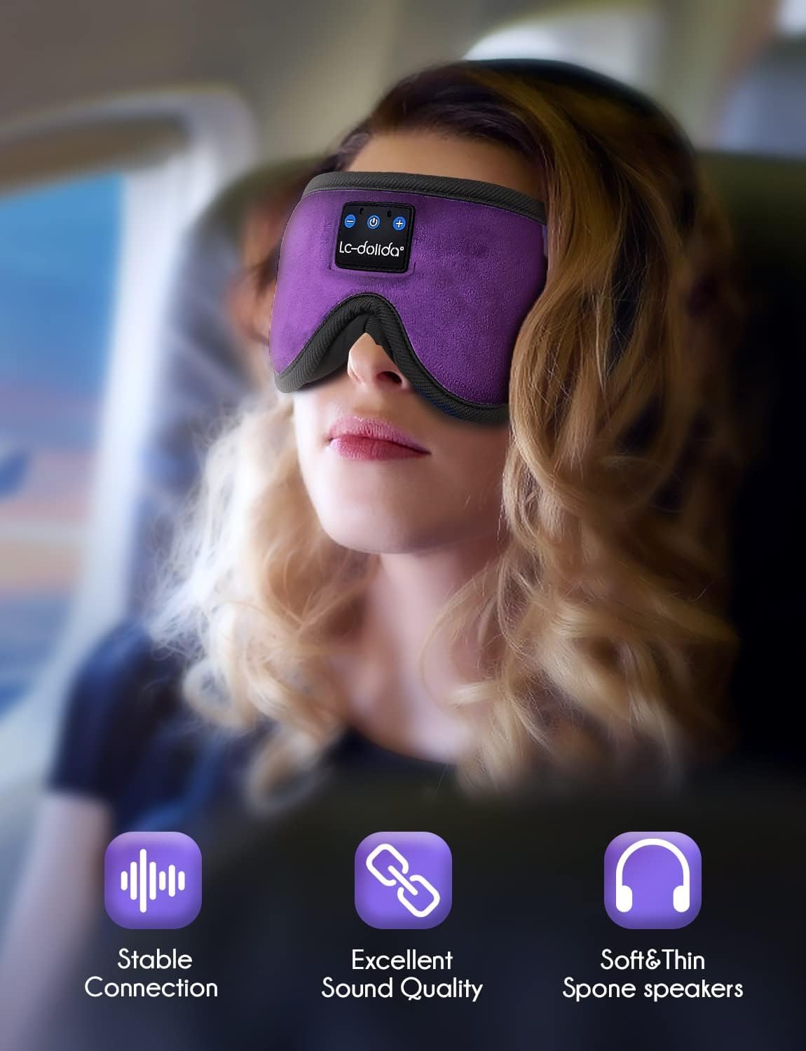 LC-dolida bloqueo de luz total gracias al diseño nasal para dormir en casa, hoteles o aviones