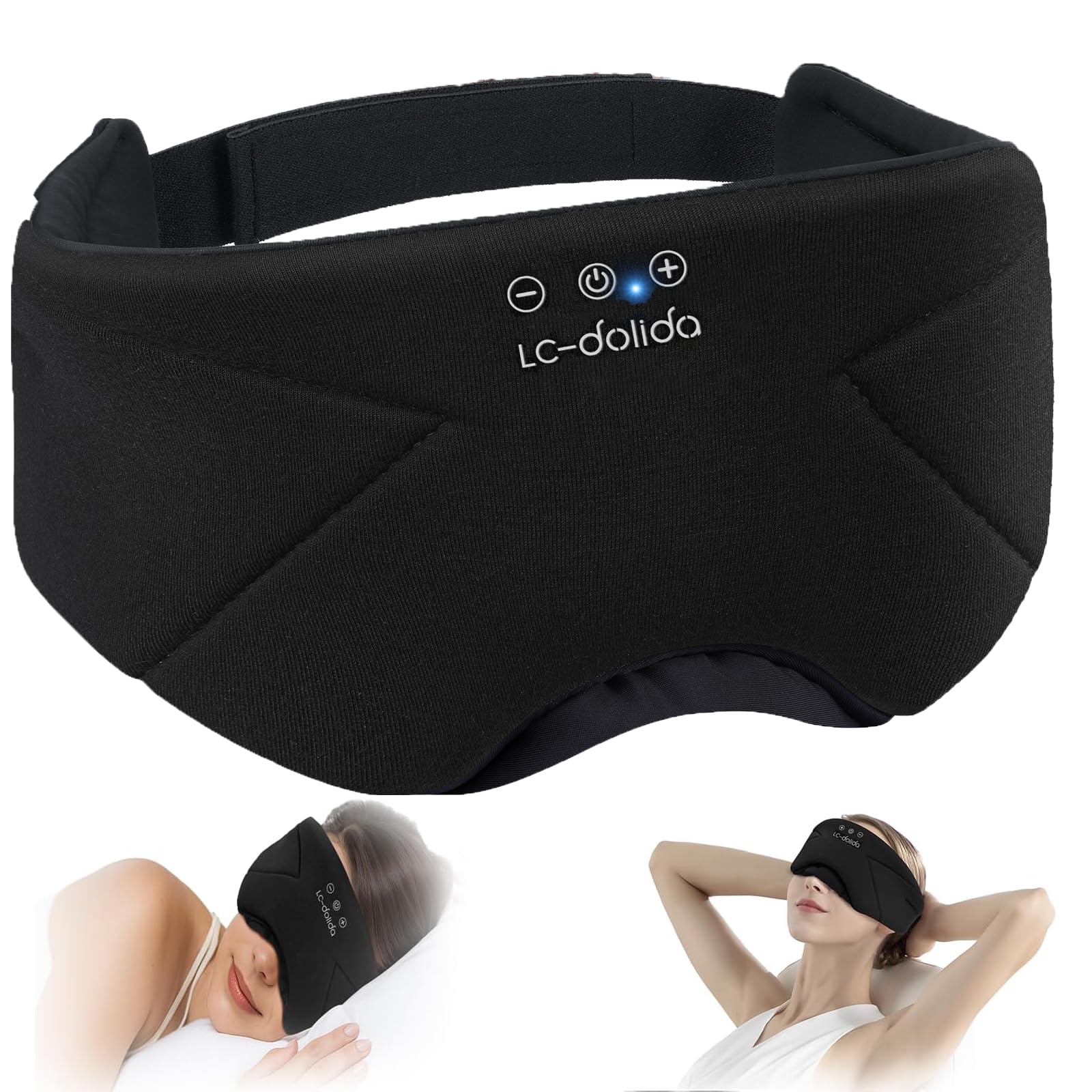 LC-dolida mascarilla-dormir con auriculares ofrece oscuridad total y sonido claro para dormir.