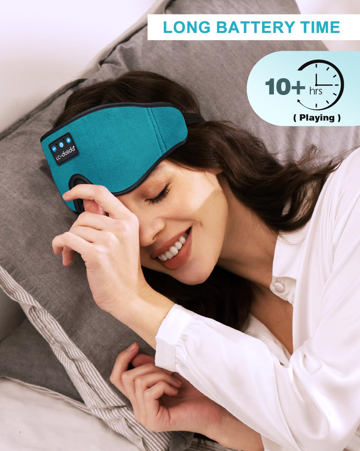 LC-dolida máscara-dormir, diseño cómodo para escuchar música mientras duermes de lado.