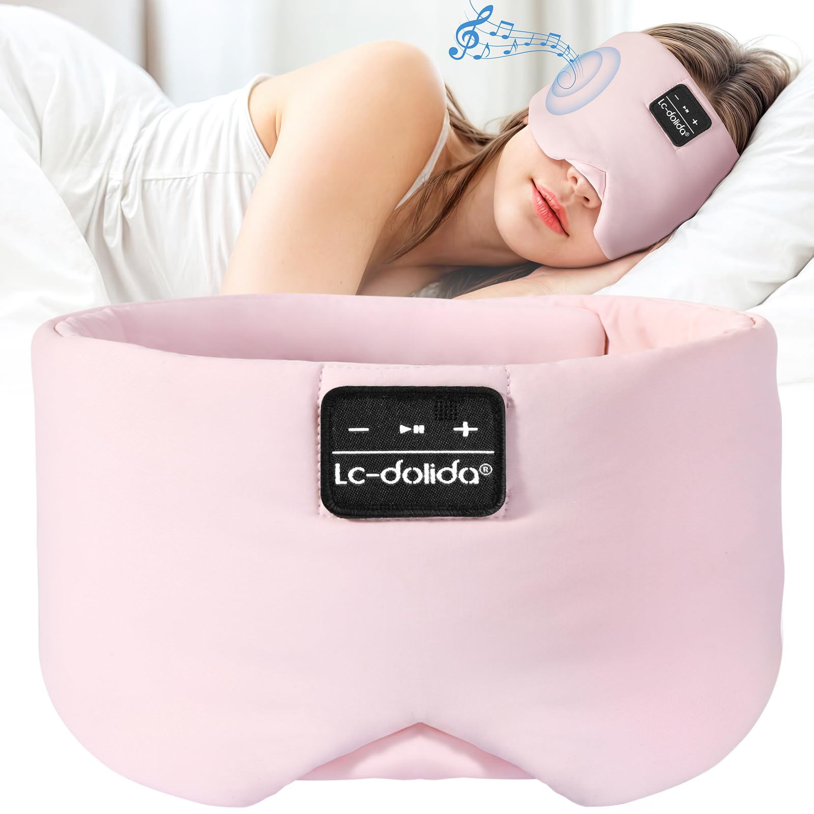 LC-dolida máscara dormir con auriculares Bluetooth para descanso cómodo