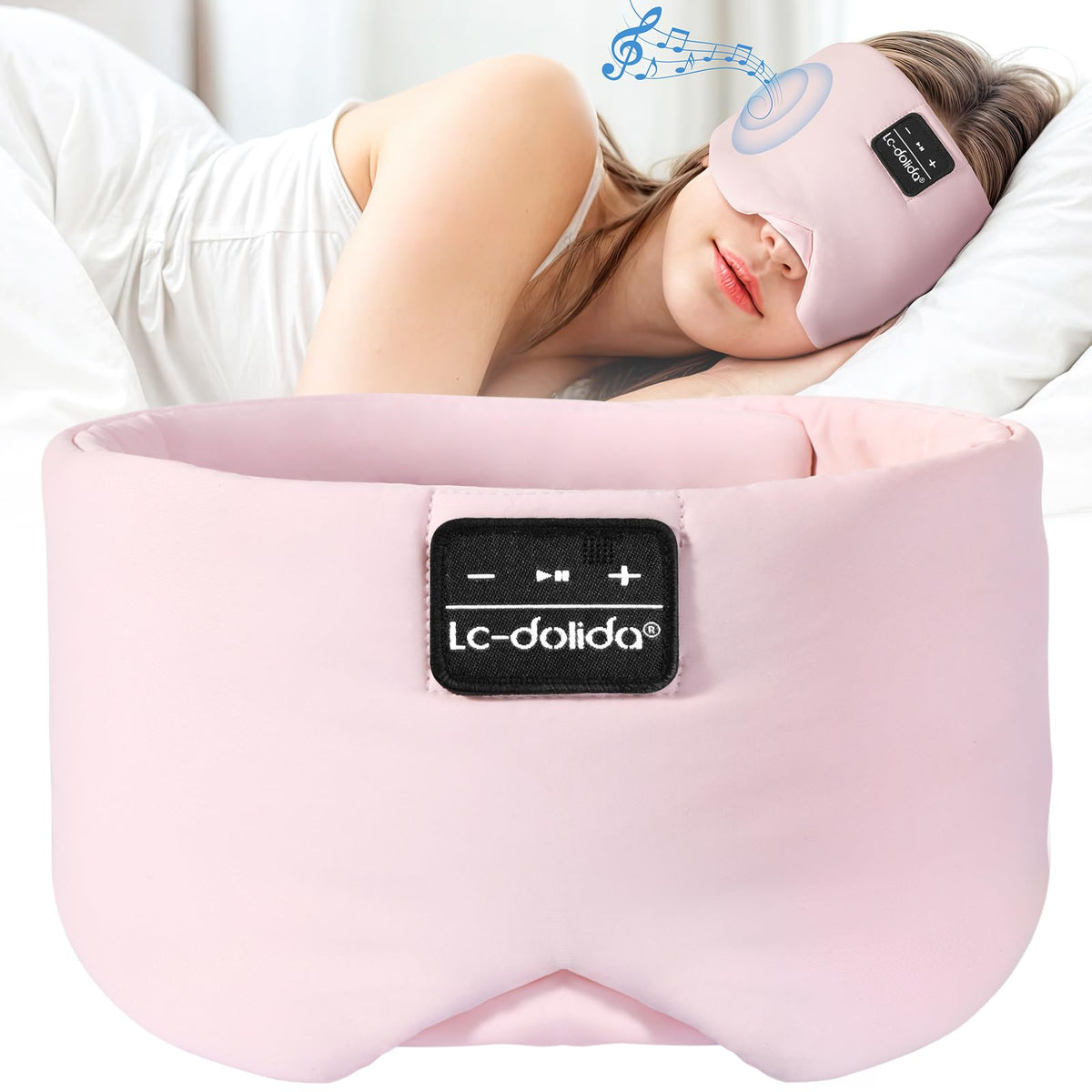 LC-dolida máscara dormir con auriculares Bluetooth para descanso cómodo