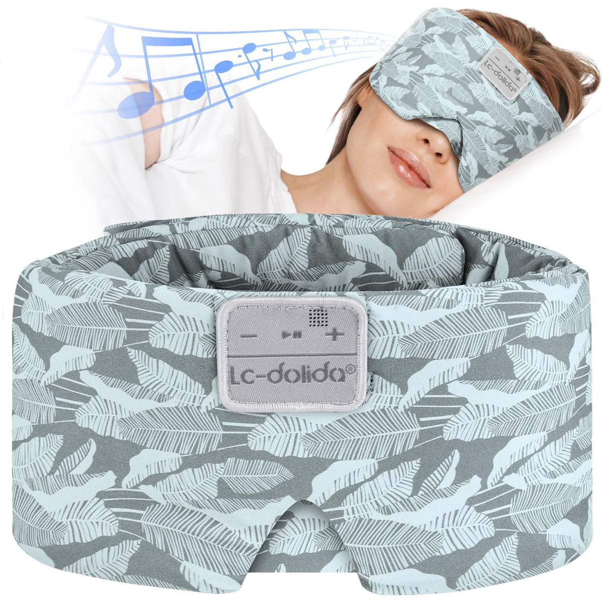 LC-dolida máscara para dormir con auriculares Bluetooth, comodidad de escucha sin presión.