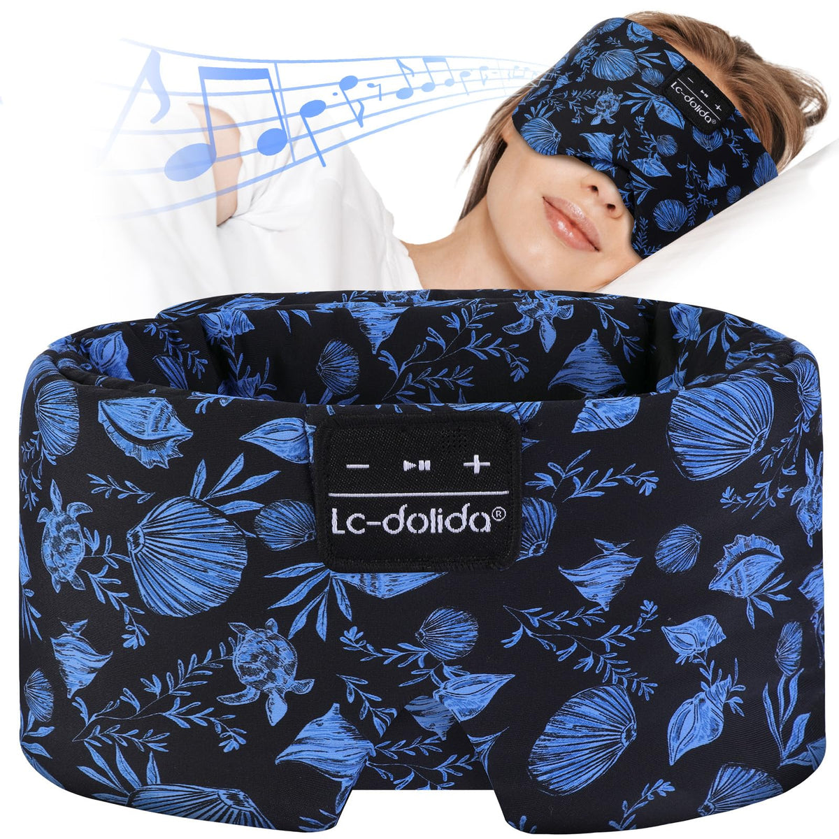 LC-dolida máscara dormir con auriculares Bluetooth para escuchar música sin molestar