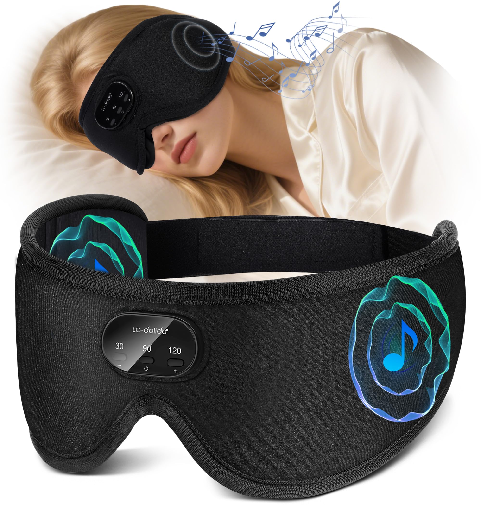 LC-dolida mascarilla para dormir con tejido transpirable y suave para comodidad nocturna.