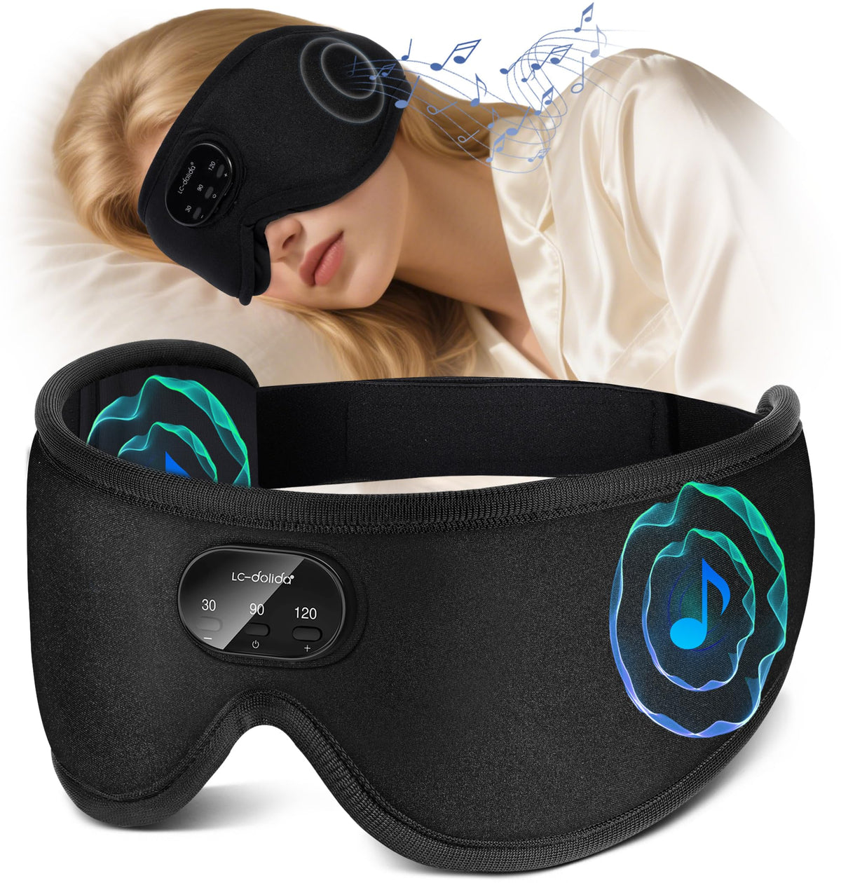 LC-dolida mascarilla para dormir con tejido transpirable y suave para comodidad nocturna.