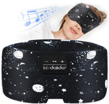 LC-dolida mascarilla para dormir de seda negra, bloqueo total de luz y confort.