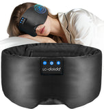 La mascarilla LC-dolida de seda para dormir, destacando su tacto suave.
