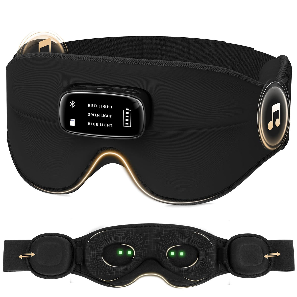 LC-dolida Pro mascarilla sueño Bluetooth para dormir cómodamente.