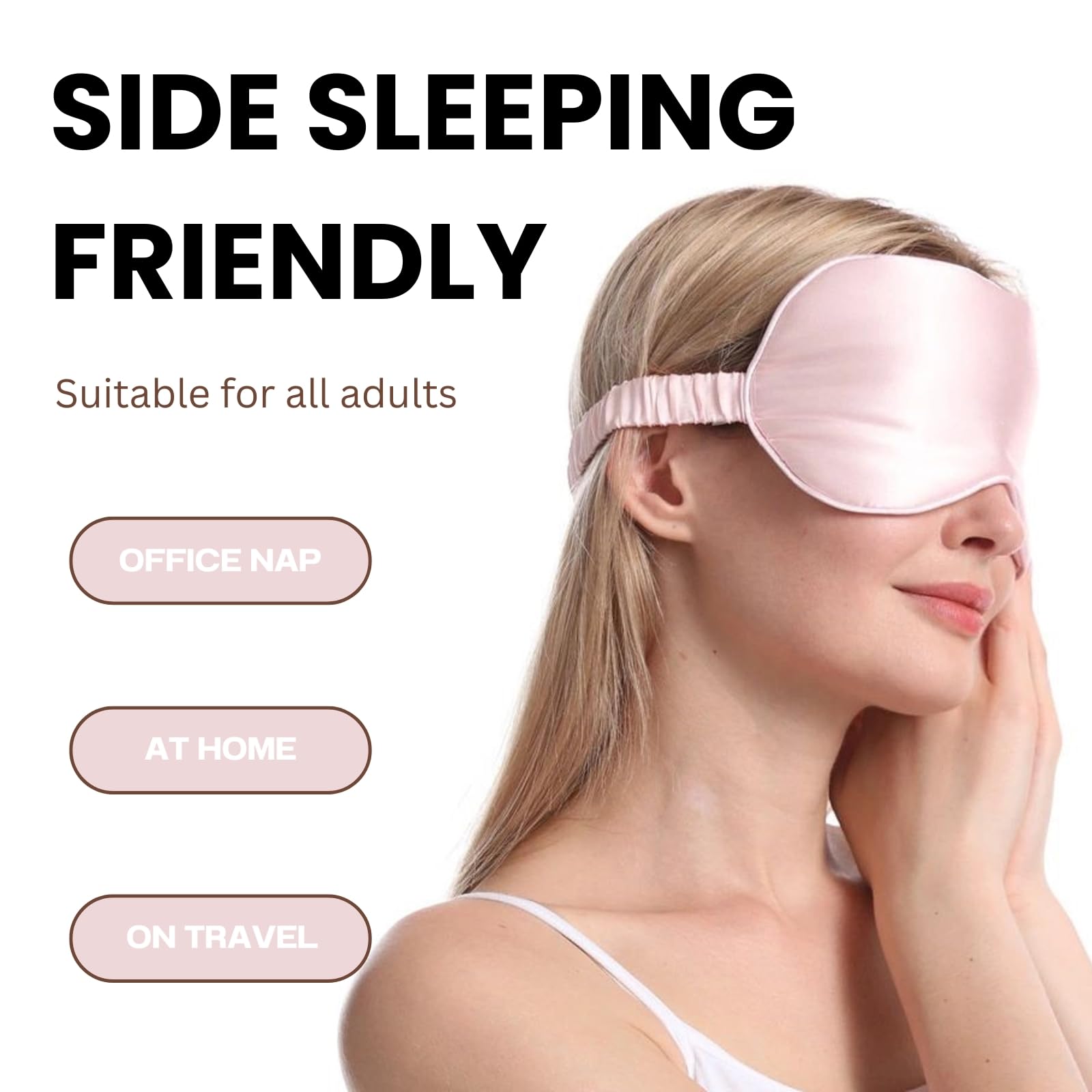 LCBD bolsa de viaje de seda rosa para guardar la mascarilla con estilo