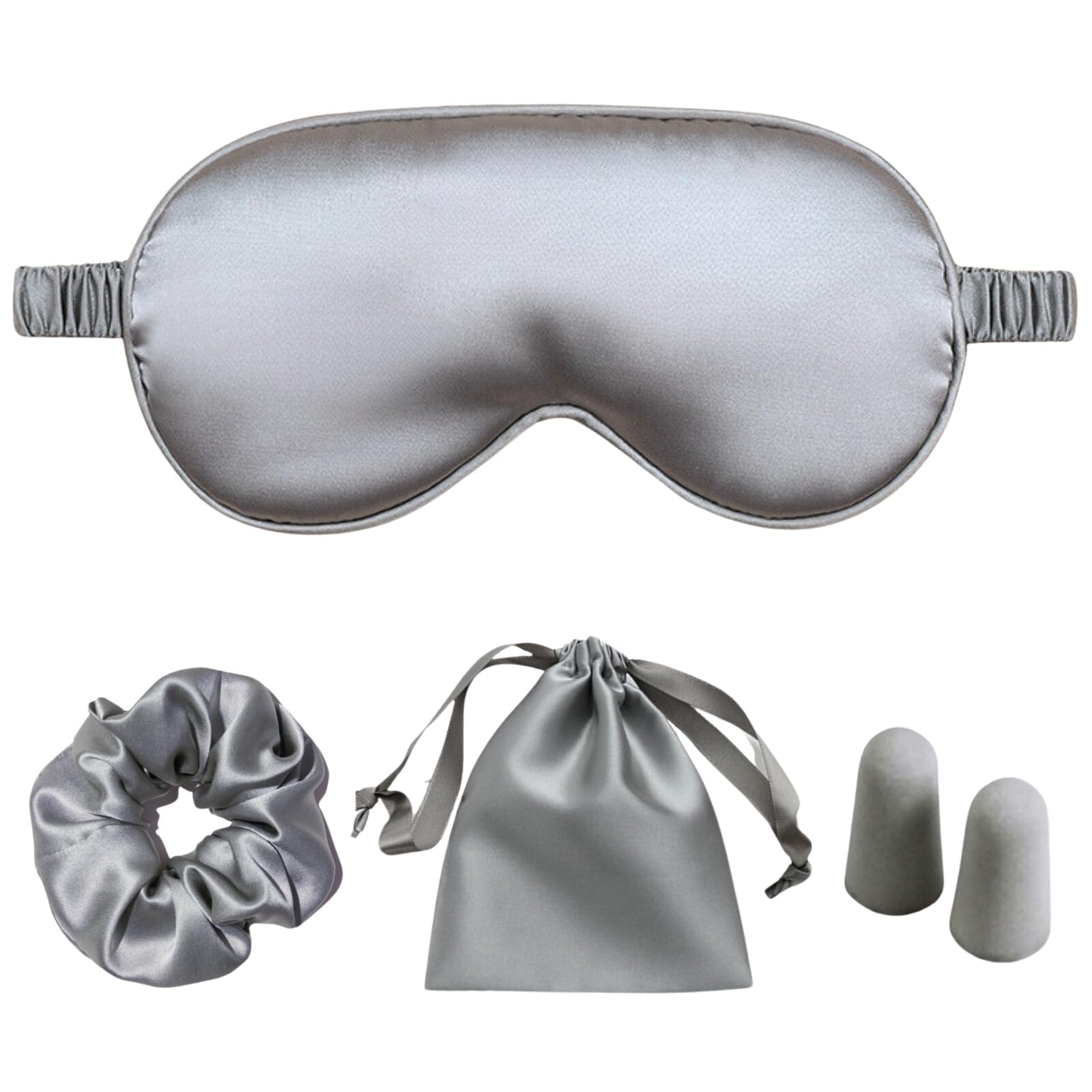 lcbd mascarilla de ojos satin plata con banda elástica para dormir cómodo