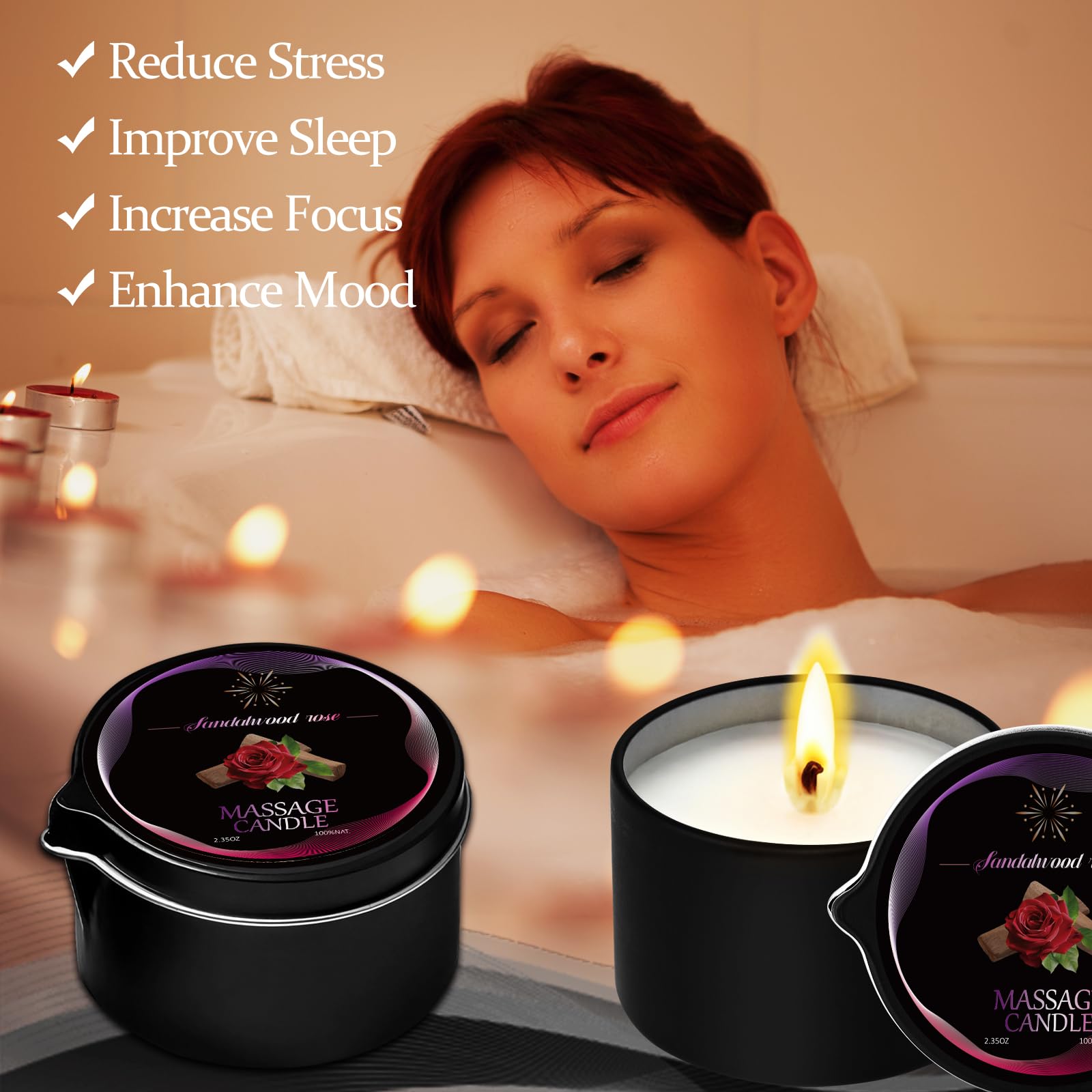 LCZLUMIPRO vela Sandalo Rosa aroma cálido para relajación