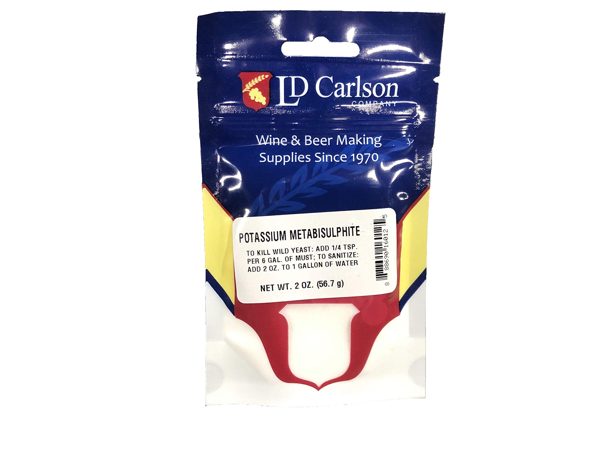 LD Carlson 6012A metabisulfito de potasio en botella de 2 oz, hecho en Estados Unidos.