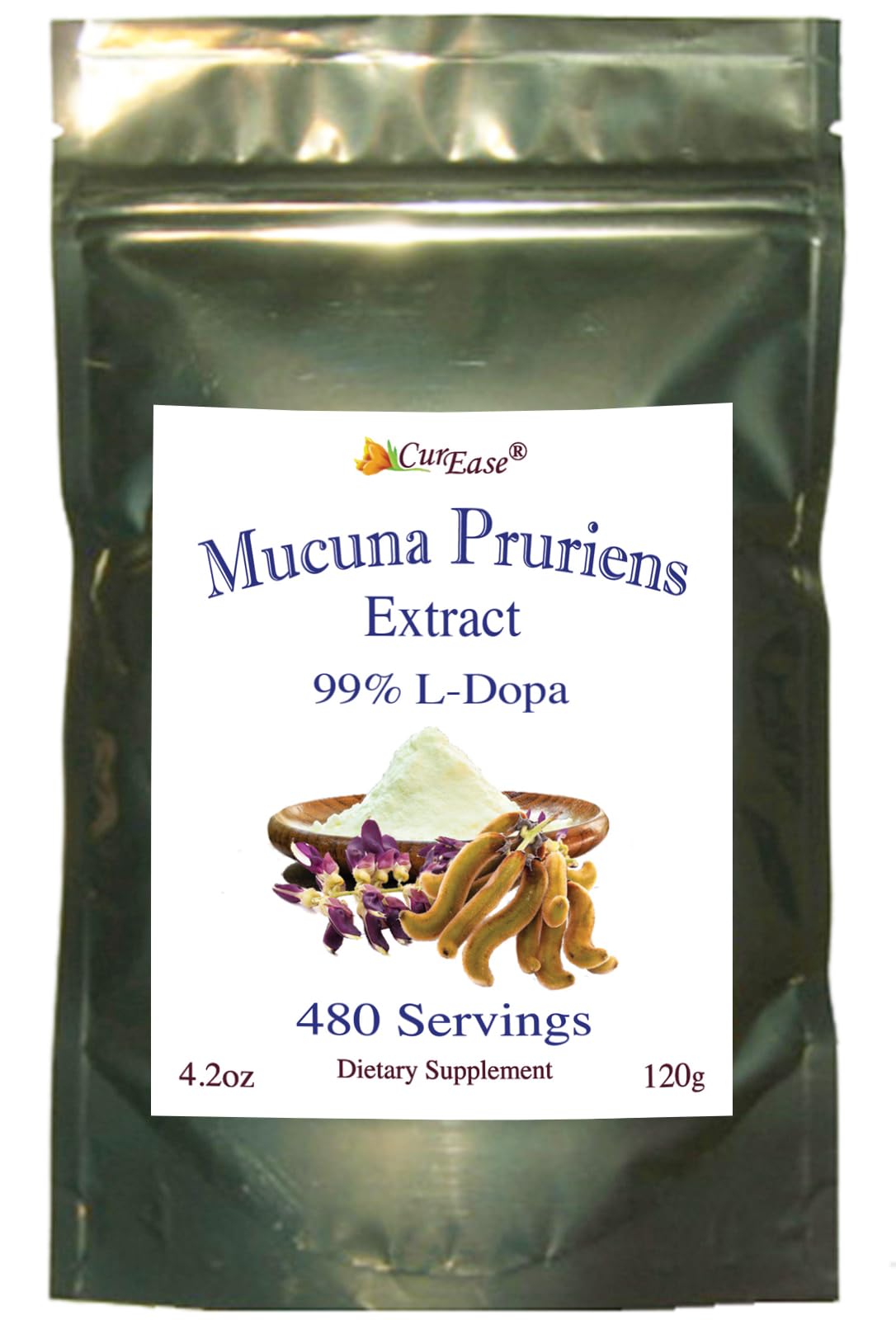 ldopa polvo extracto mucuna pruriens de alta pureza en bolsa para uso diario