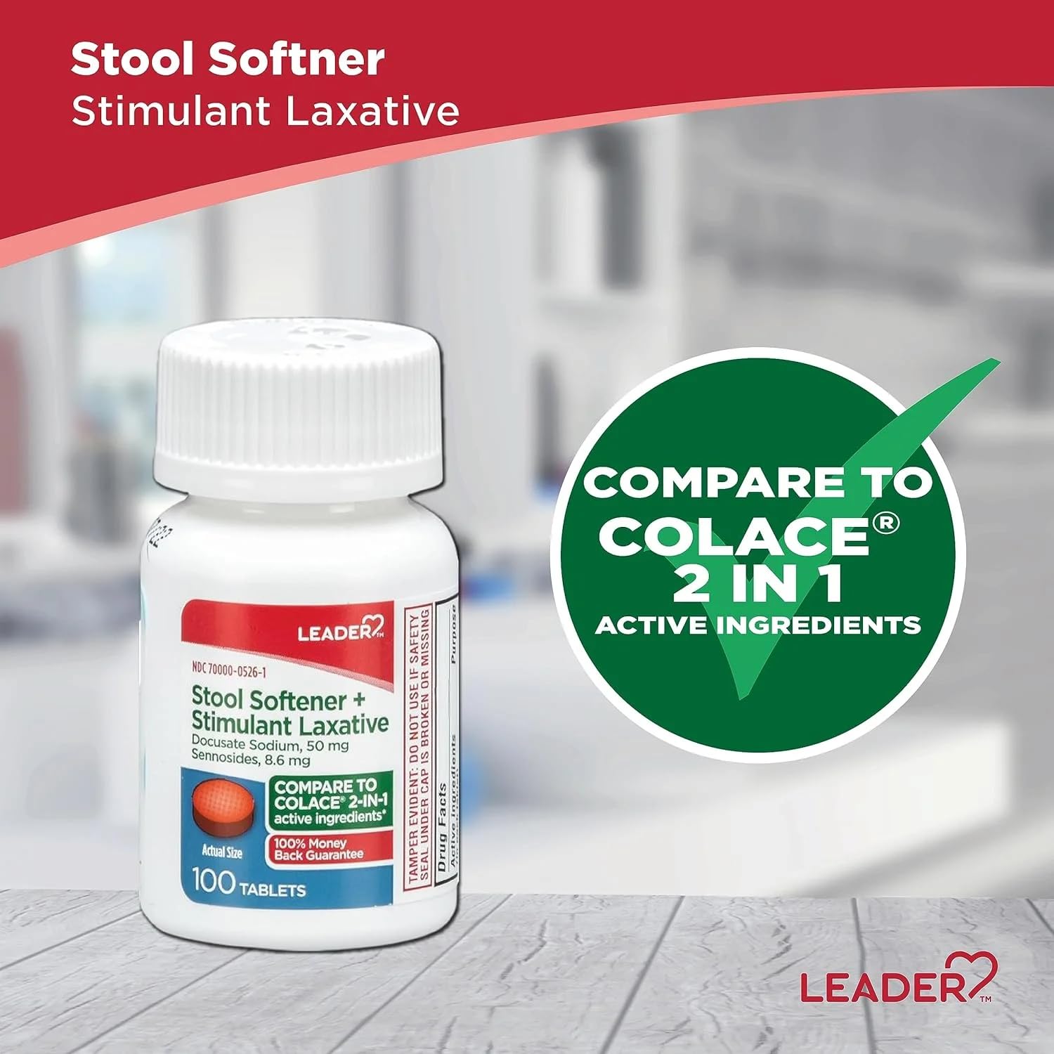 Leader tableta con efecto nocturno para alivio gradual del estreñimiento.