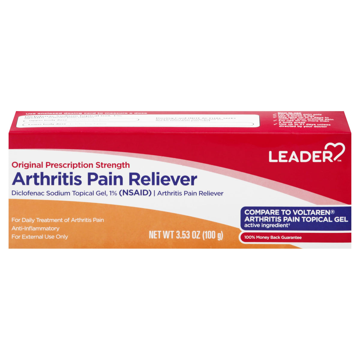 Gel Leader para articulaciones, alivio suave en la botella para uso diario.
