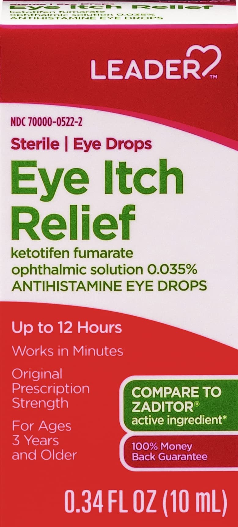 Leader Gotas para ojos: alivio rápido de alergias o irritación.